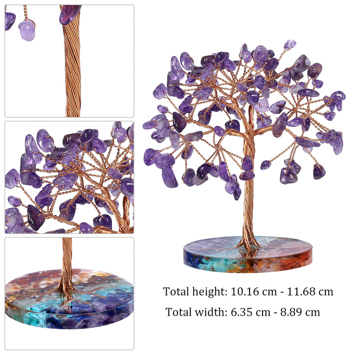 Árbol Feng Shui de base redonda con grava para chakras de Olivenorma 