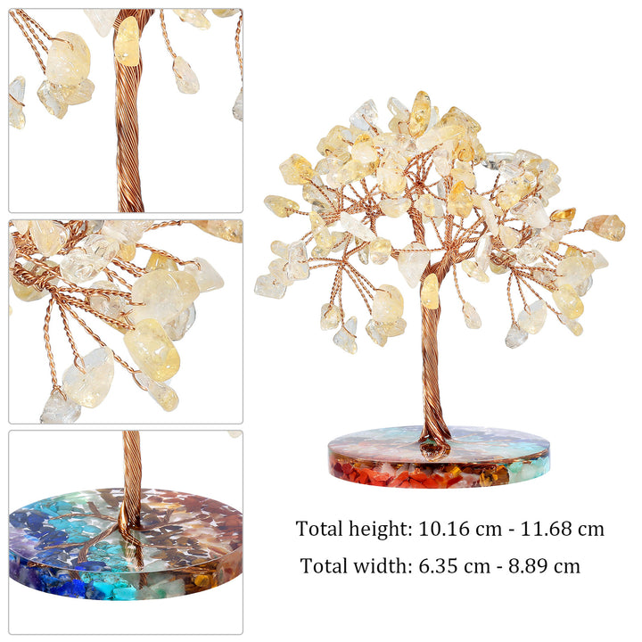 Árbol Feng Shui de base redonda con grava para chakras de Olivenorma 