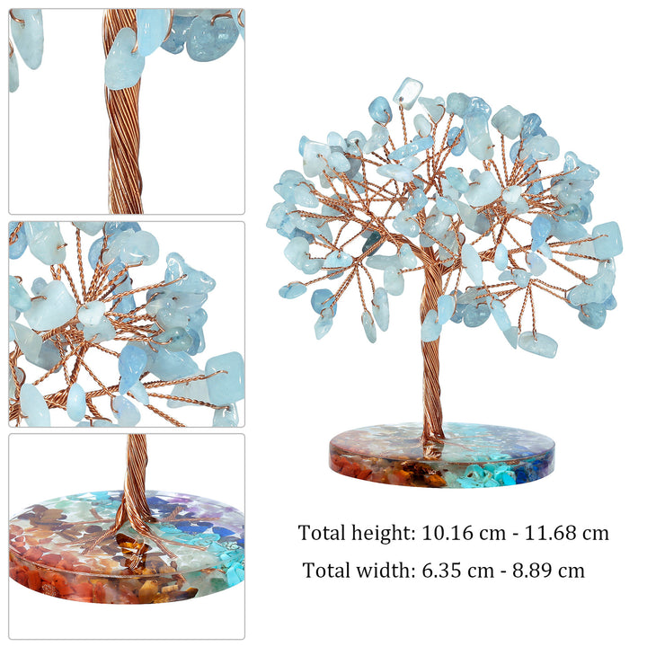 Árbol Feng Shui de base redonda con grava para chakras de Olivenorma 