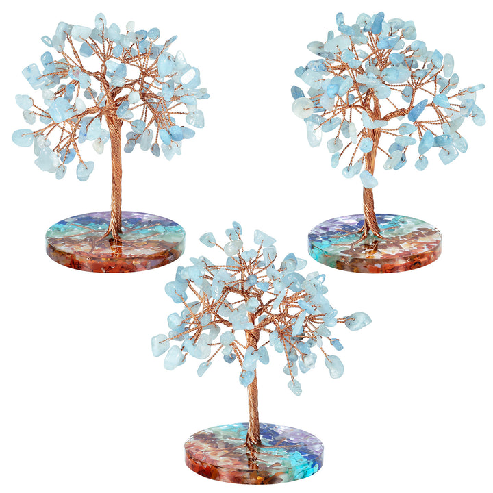 Árbol Feng Shui de base redonda con grava para chakras de Olivenorma 