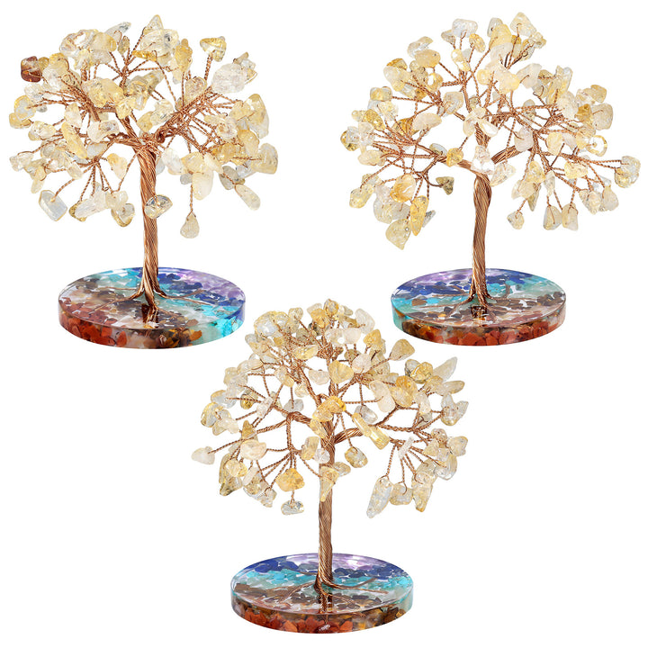 Árbol Feng Shui de base redonda con grava para chakras de Olivenorma 