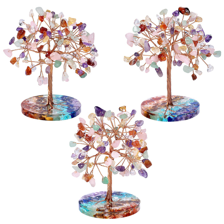 Árbol Feng Shui de base redonda con grava para chakras de Olivenorma 