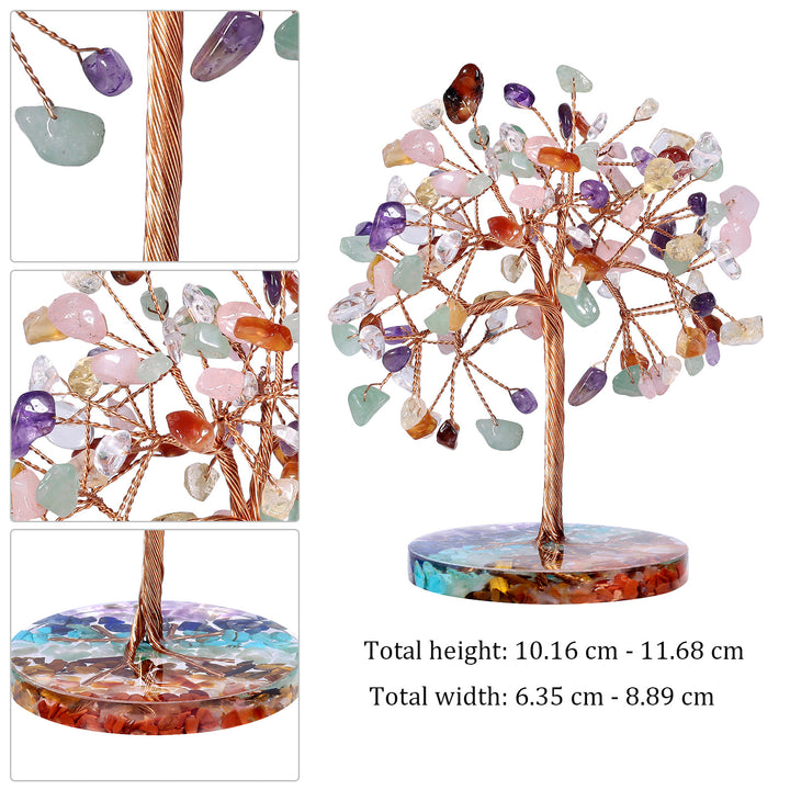 Árbol Feng Shui de base redonda con grava para chakras de Olivenorma 