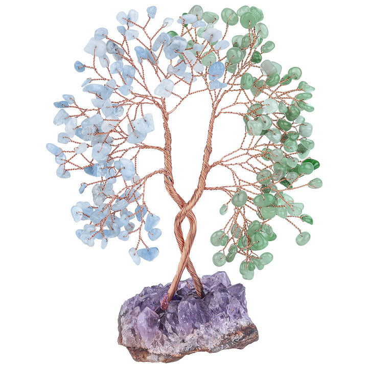 Árbol Feng Shui concéntrico con base de mina de amatista de Olivenorma 