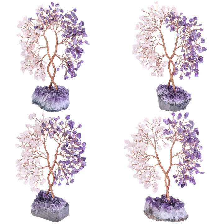 Árbol Feng Shui concéntrico con base de mina de amatista de Olivenorma 