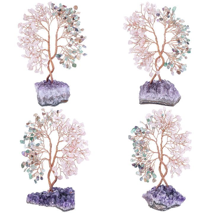 Árbol Feng Shui concéntrico con base de mina de amatista de Olivenorma 