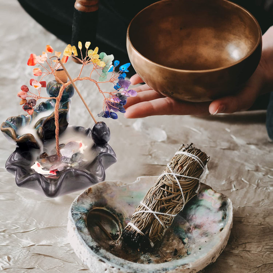 Quemador de incienso Olivenorma, árbol de Feng Shui para la curación de los chakras