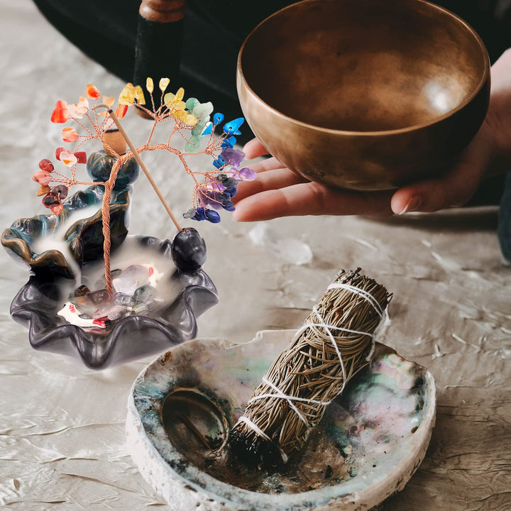 Quemador de incienso Olivenorma, árbol de Feng Shui para la curación de los chakras