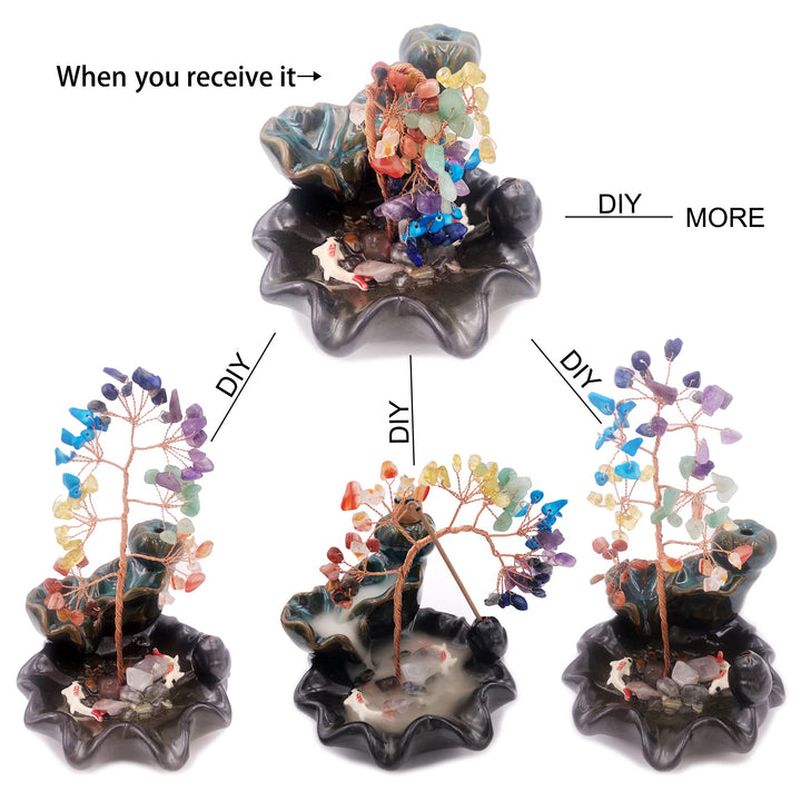 Quemador de incienso Olivenorma, árbol de Feng Shui para la curación de los chakras