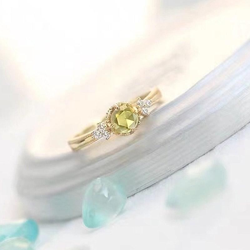 Anillo de compromiso con peridoto natural de Olivenorma