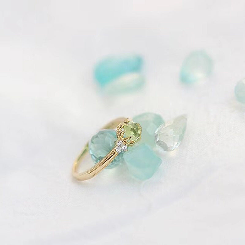 Anillo de compromiso con peridoto natural de Olivenorma
