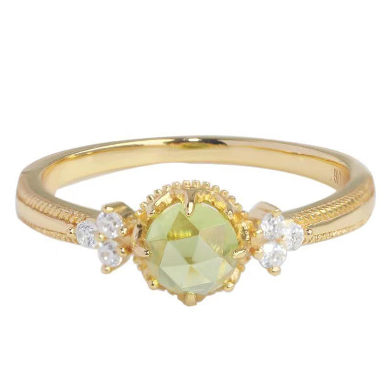 Anillo de compromiso con peridoto natural de Olivenorma