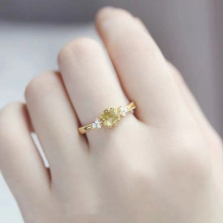 Anillo de compromiso con peridoto natural de Olivenorma