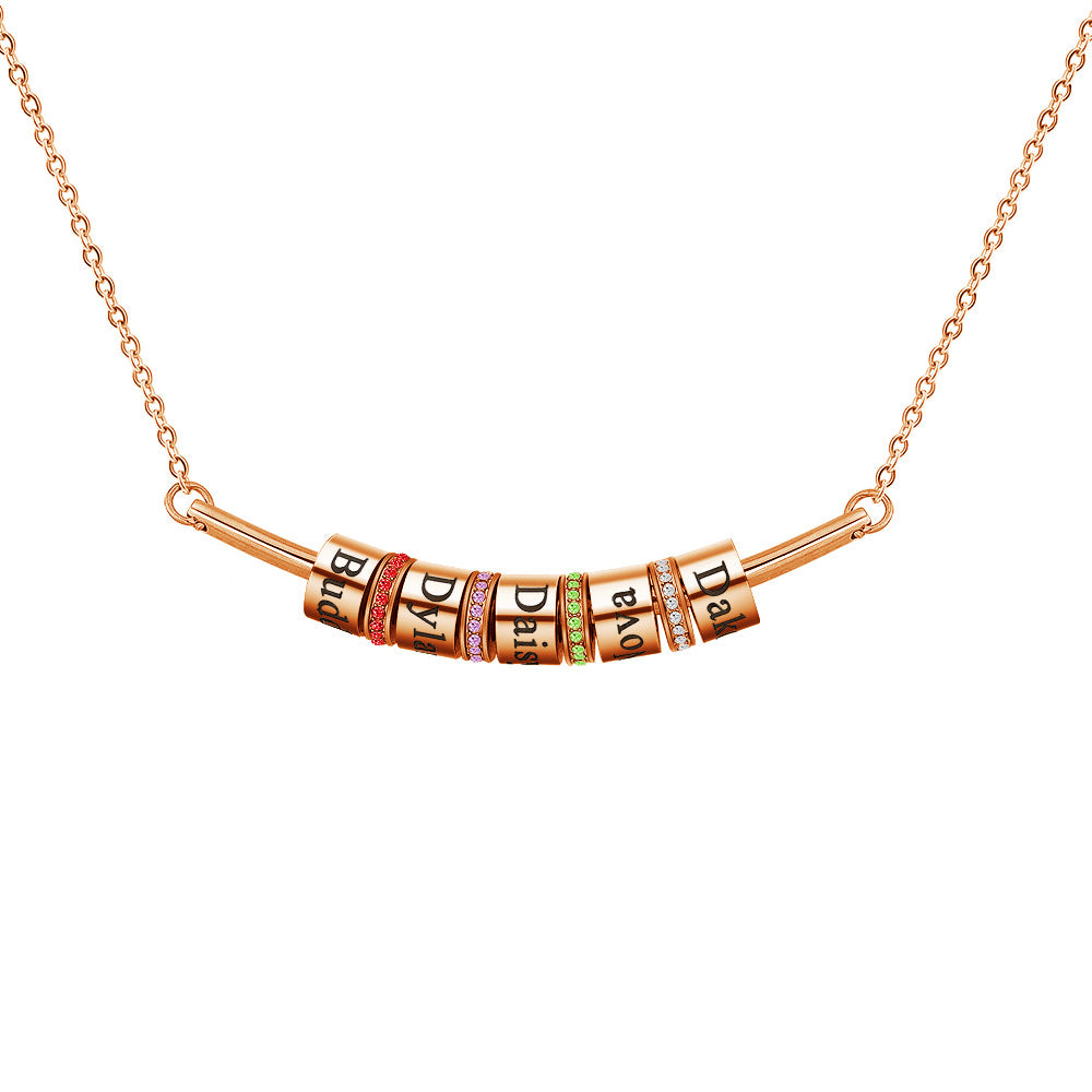 Collar con colgante de bola con piedra natal grabado de Olivenorma para clavícula