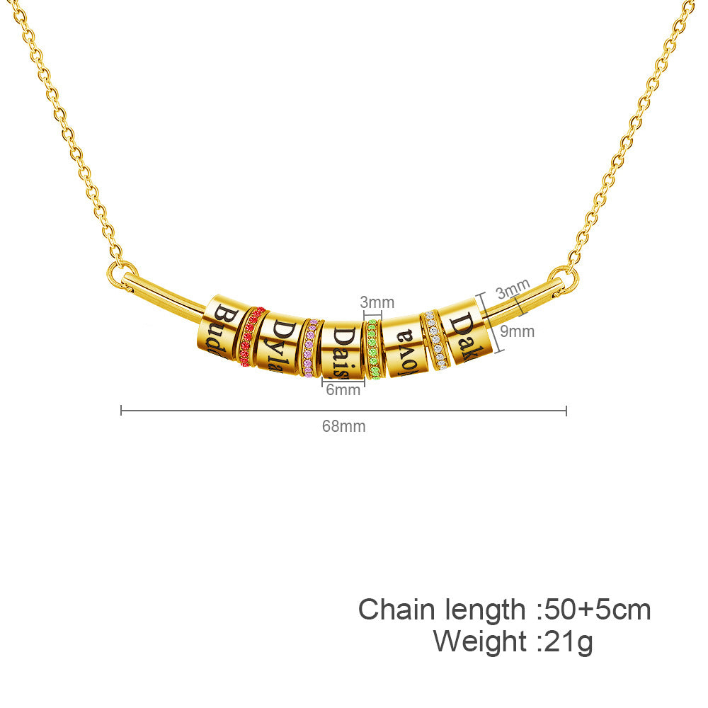 Collar con colgante de bola con piedra natal grabado de Olivenorma para clavícula