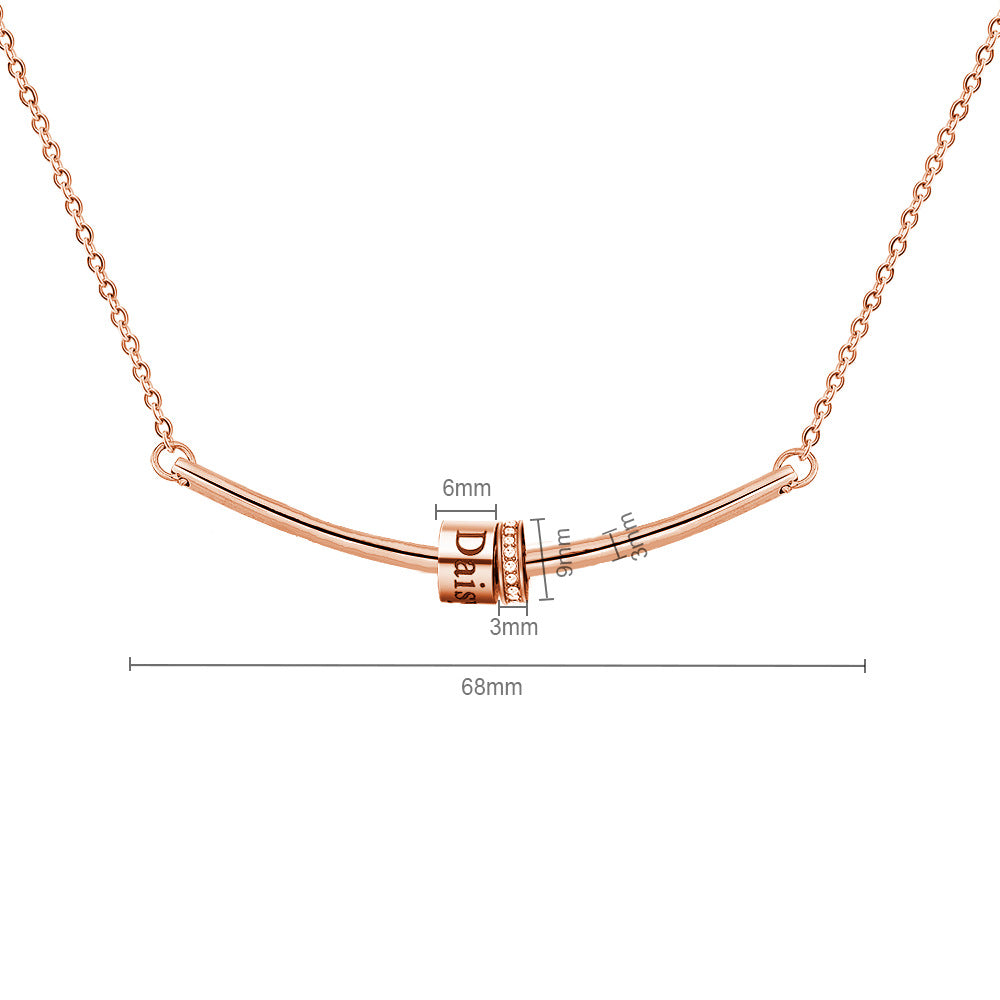 Collar con colgante de bola con piedra natal grabado de Olivenorma para clavícula