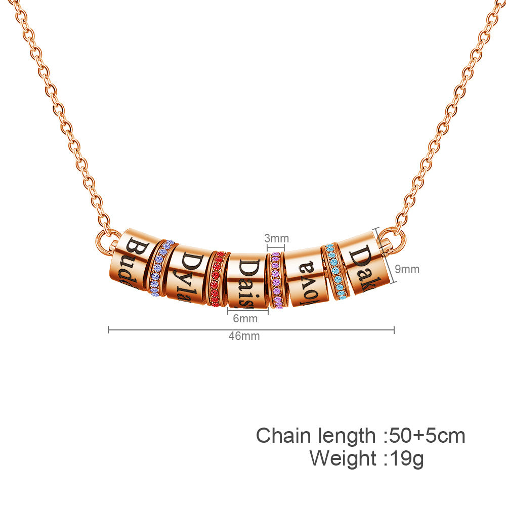 Collar con colgante de bola con piedra natal grabado de Olivenorma para clavícula