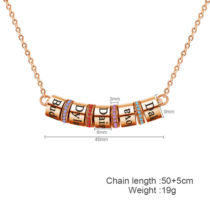 Collar con colgante de bola con piedra natal grabado de Olivenorma para clavícula