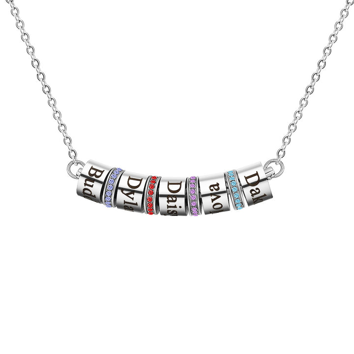 Collar con colgante de bola con piedra natal grabado de Olivenorma para clavícula