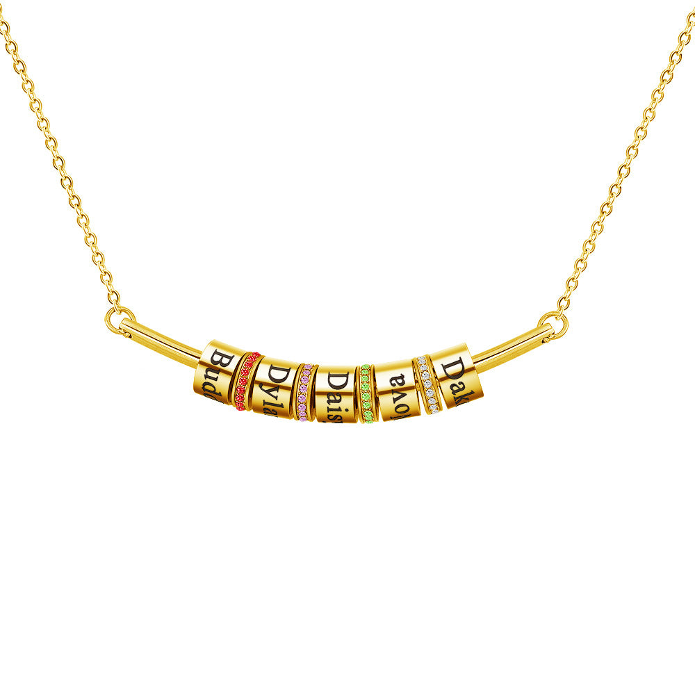 Collar con colgante de bola con piedra natal grabado de Olivenorma para clavícula