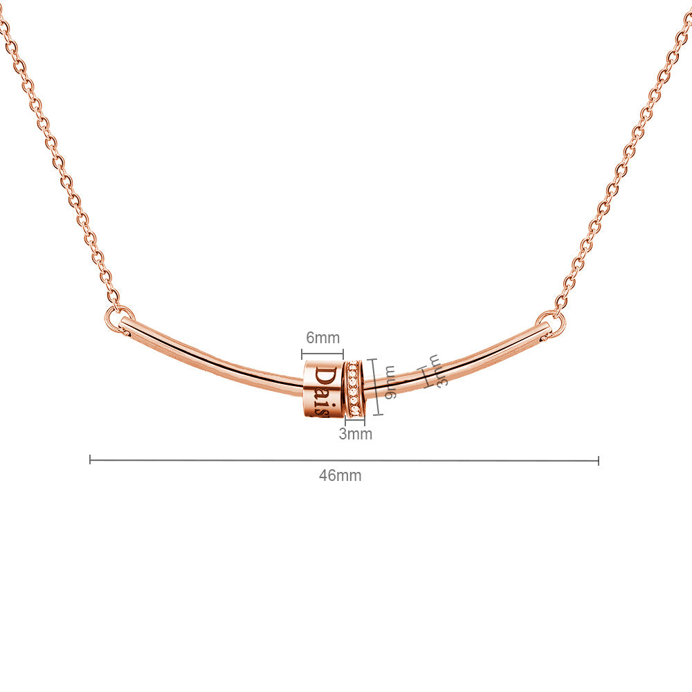 Collar con colgante de bola con piedra natal grabado de Olivenorma para clavícula