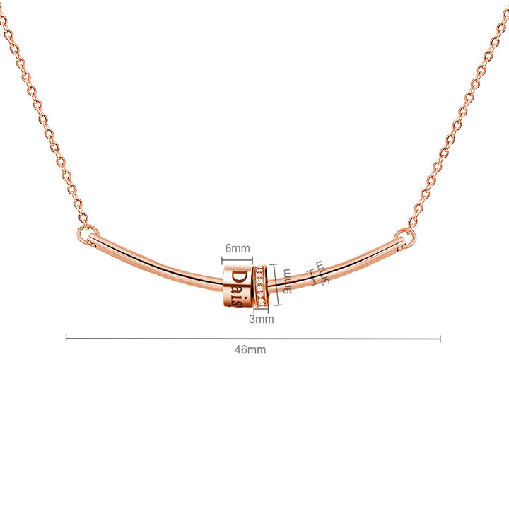 Collar con colgante de bola con piedra natal grabado de Olivenorma para clavícula