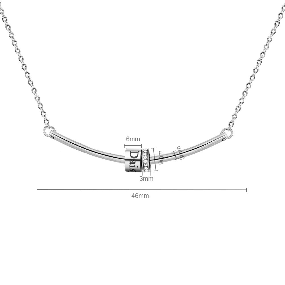 Collar con colgante de bola con piedra natal grabado de Olivenorma para clavícula