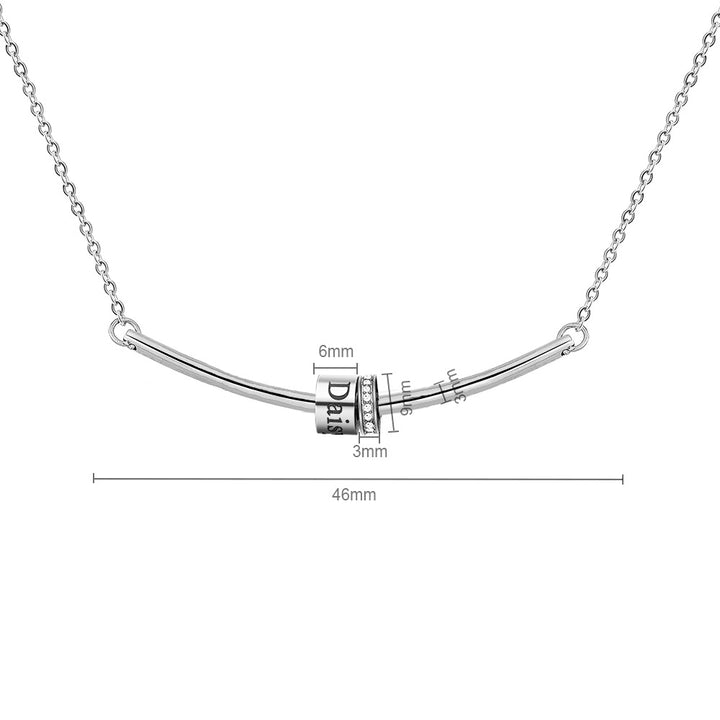 Collar con colgante de bola con piedra natal grabado de Olivenorma para clavícula
