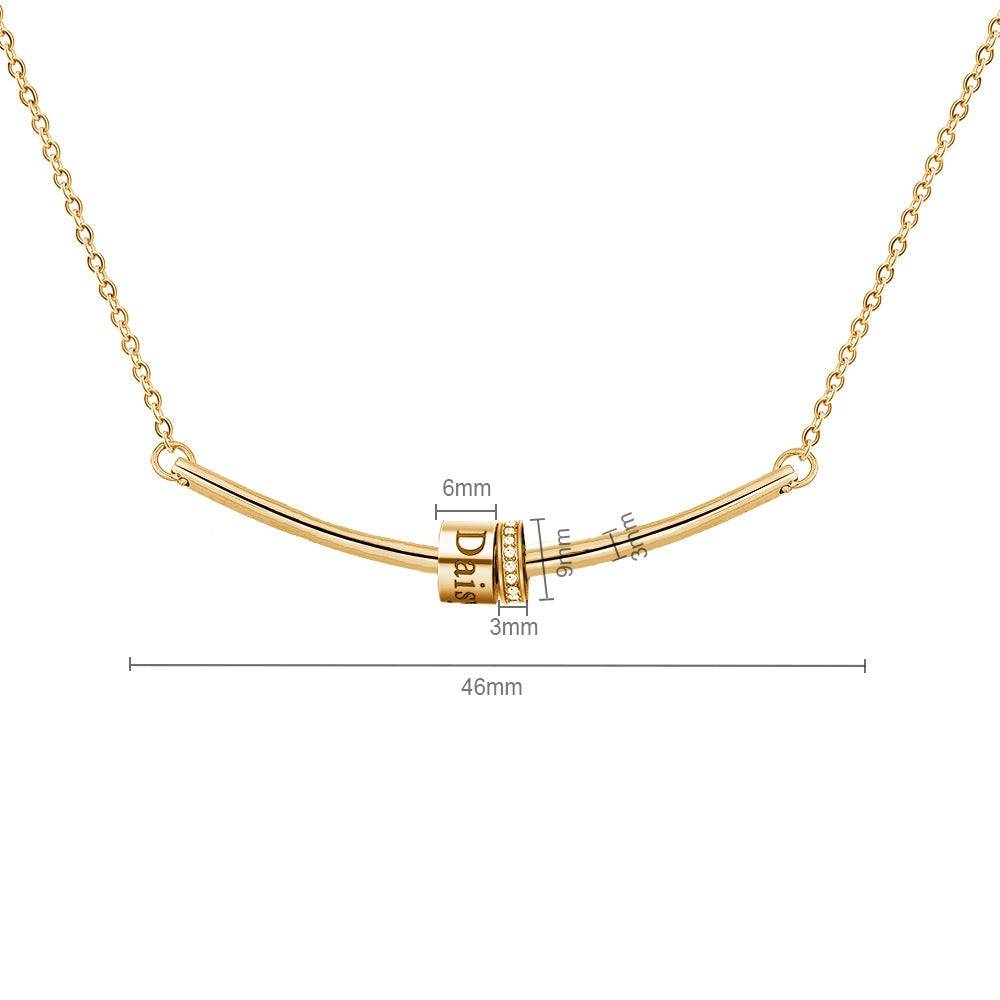 Collar con colgante de bola con piedra natal grabado de Olivenorma para clavícula