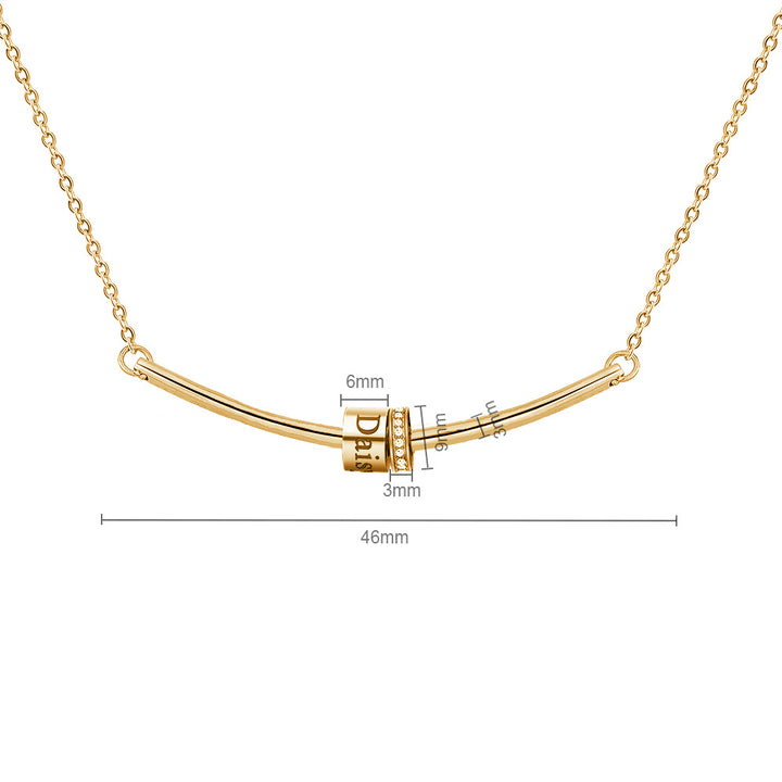 Collar con colgante de bola con piedra natal grabado de Olivenorma para clavícula