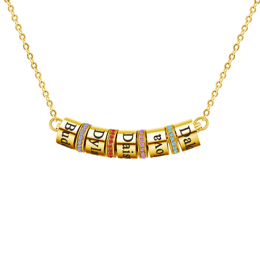 Collar con colgante de bola con piedra natal grabado de Olivenorma para clavícula