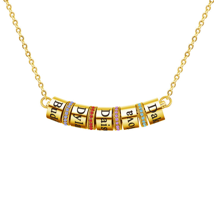 Collar con colgante de bola con piedra natal grabado de Olivenorma para clavícula
