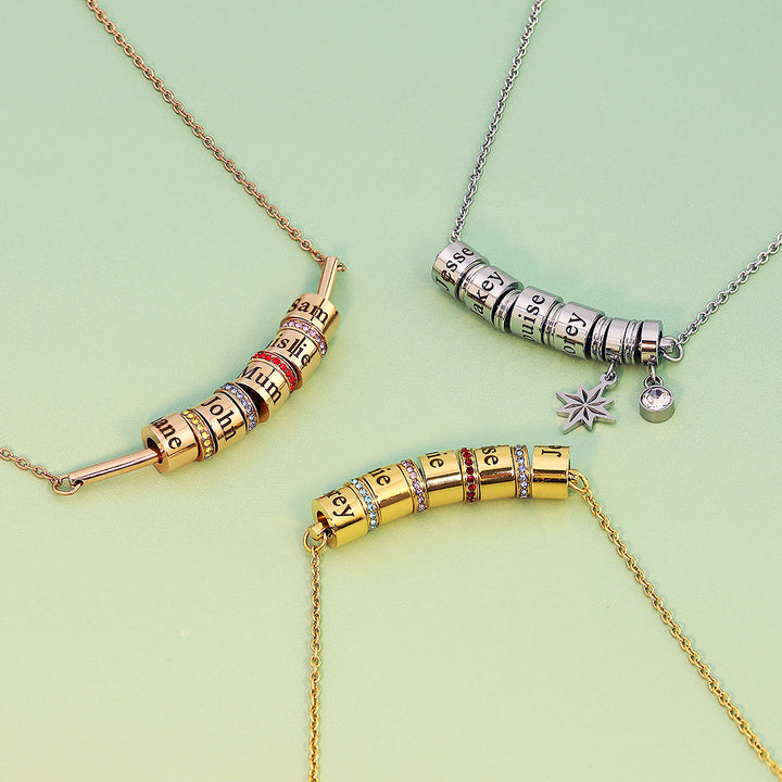 Collar con colgante de bola con piedra natal grabado de Olivenorma para clavícula