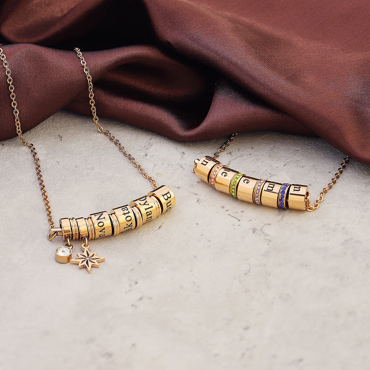Collar con colgante de bola con piedra natal grabado de Olivenorma para clavícula