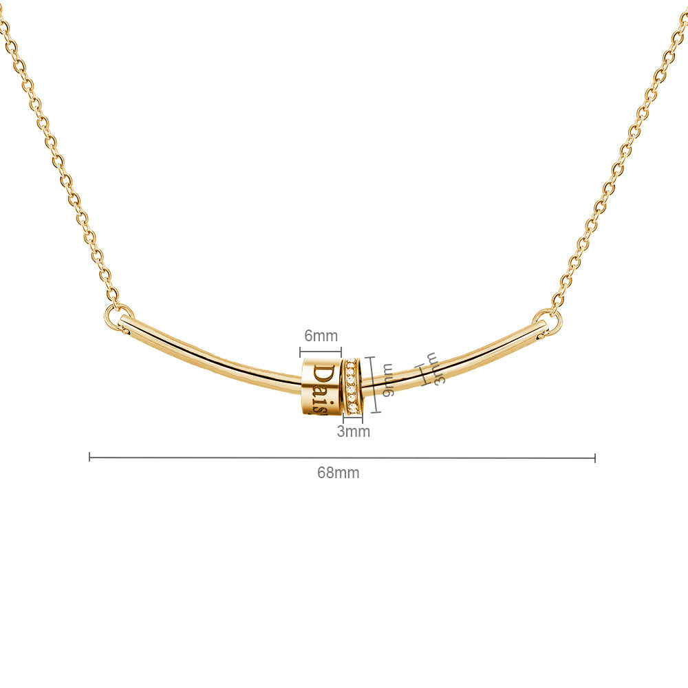 Collar con colgante de bola con piedra natal grabado de Olivenorma para clavícula