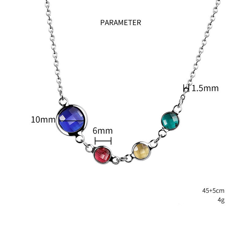 Collar con colgante de cuentas de circonita con piedra de nacimiento opcional de Olivenorma