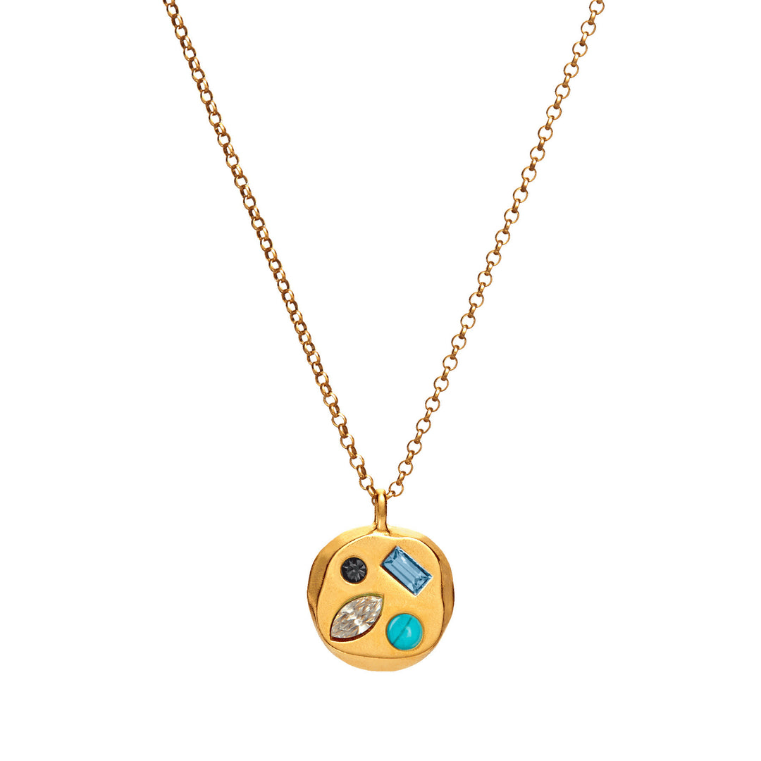 Collar con piedra natal de circonitas de colores de Olivenorma