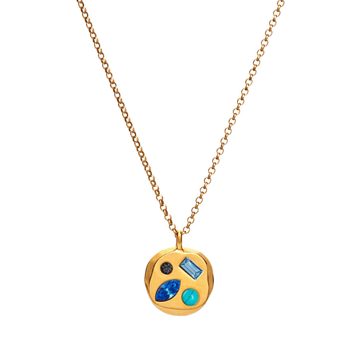 Collar con piedra natal de circonitas de colores de Olivenorma