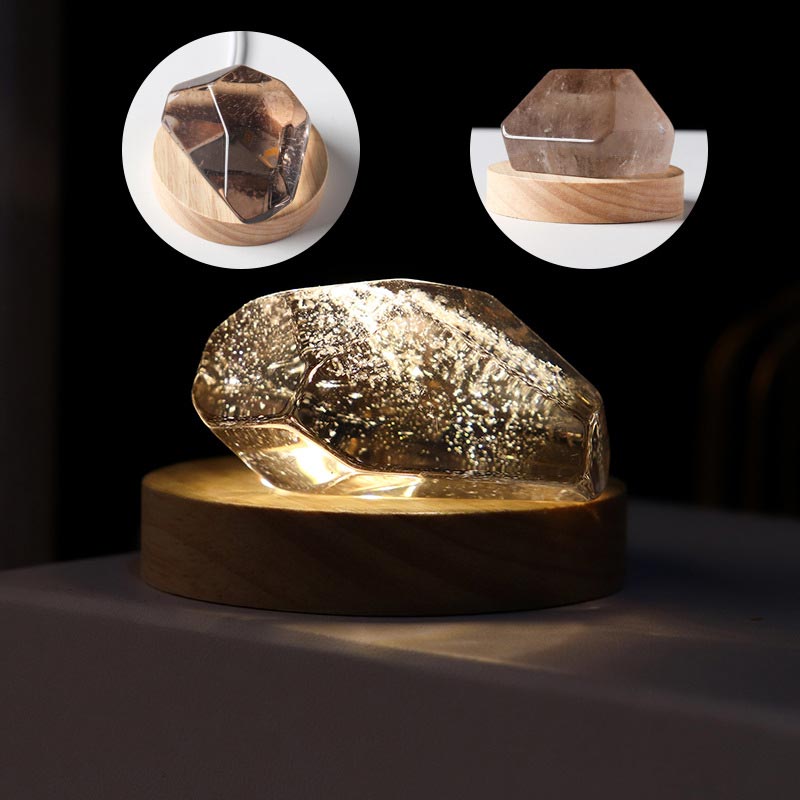 Lámpara USB de cristal natural Olivenorma