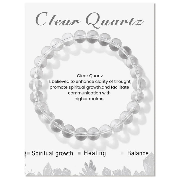Pulsera de cuentas de energía curativa con cristales naturales de Olivenorma de 8 mm.