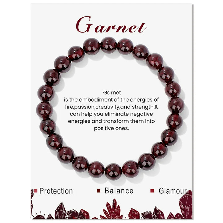 Pulsera de cuentas de energía curativa con cristales naturales de Olivenorma de 8 mm.