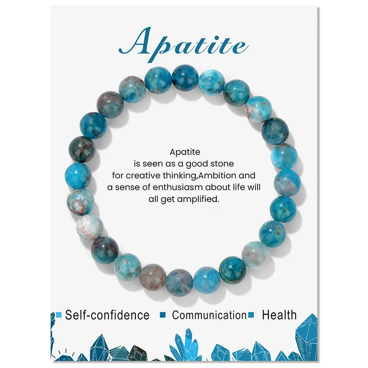 Pulsera de cuentas de energía curativa con cristales naturales de Olivenorma de 8 mm.