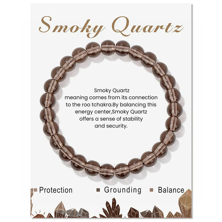Pulsera de cuentas de energía curativa con cristales naturales de Olivenorma de 8 mm.
