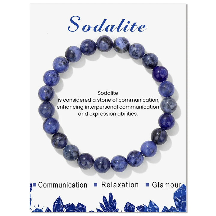 Pulsera de cuentas de energía curativa con cristales naturales de Olivenorma de 8 mm.