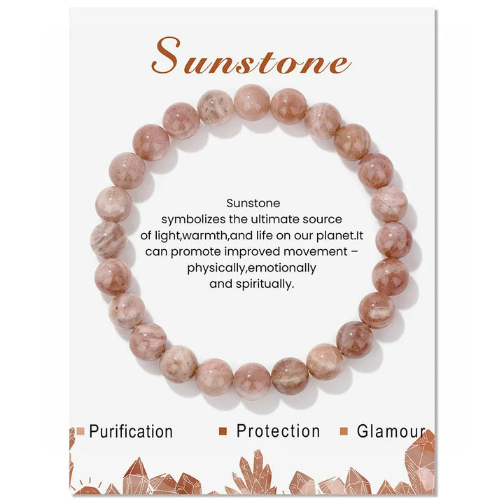 Pulsera de cuentas de energía curativa con cristales naturales de Olivenorma de 8 mm.