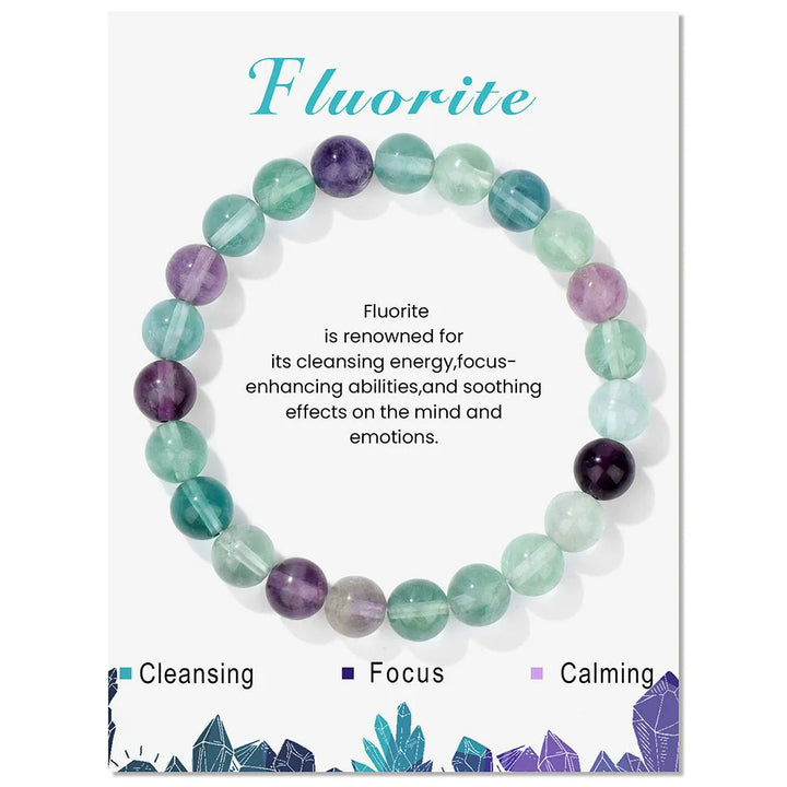 Pulsera de cuentas de energía curativa con cristales naturales de Olivenorma de 8 mm.