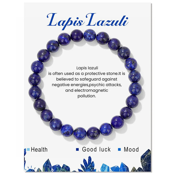 Pulsera de cuentas de energía curativa con cristales naturales de Olivenorma de 8 mm.