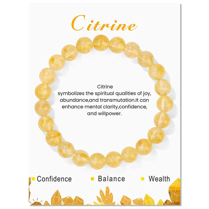 Pulsera de cuentas de energía curativa con cristales naturales de Olivenorma de 8 mm.