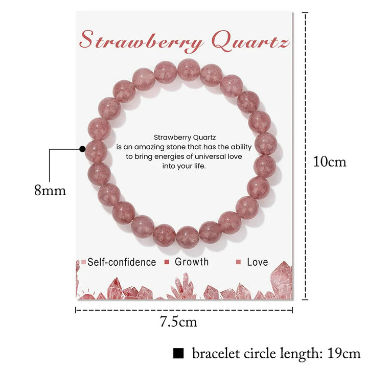 Pulsera de cuentas de energía curativa con cristales naturales de Olivenorma de 8 mm.