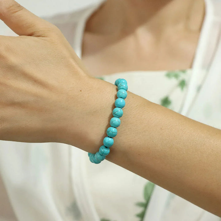 Pulsera de cuentas de energía curativa con cristales naturales de Olivenorma de 8 mm.